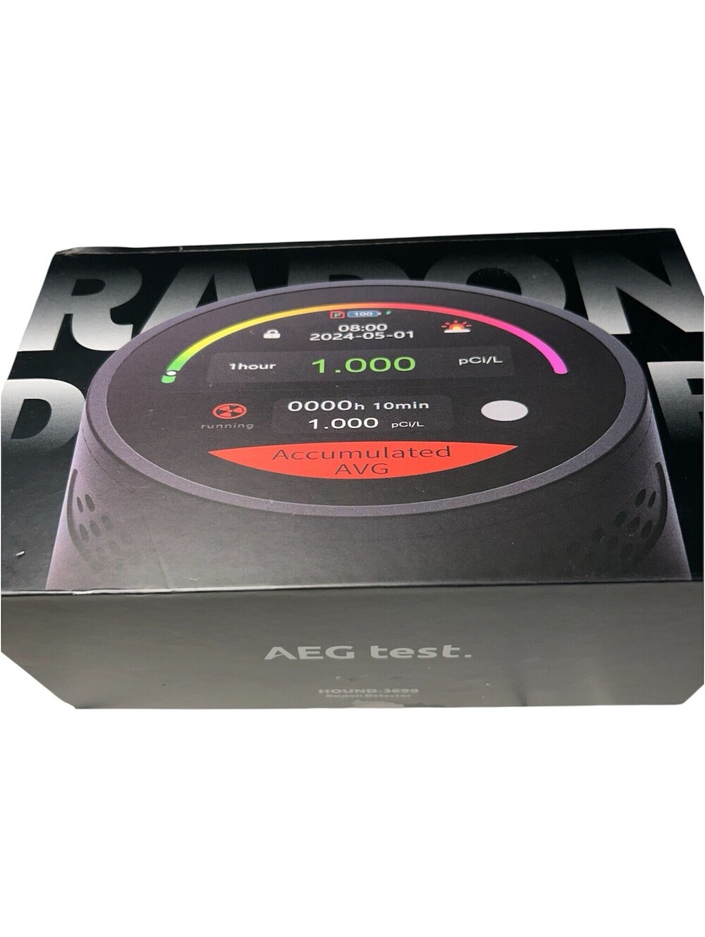 AEG Test Home Radon Detector Touchscreen Hound-3699 Black - NEW IN BOX